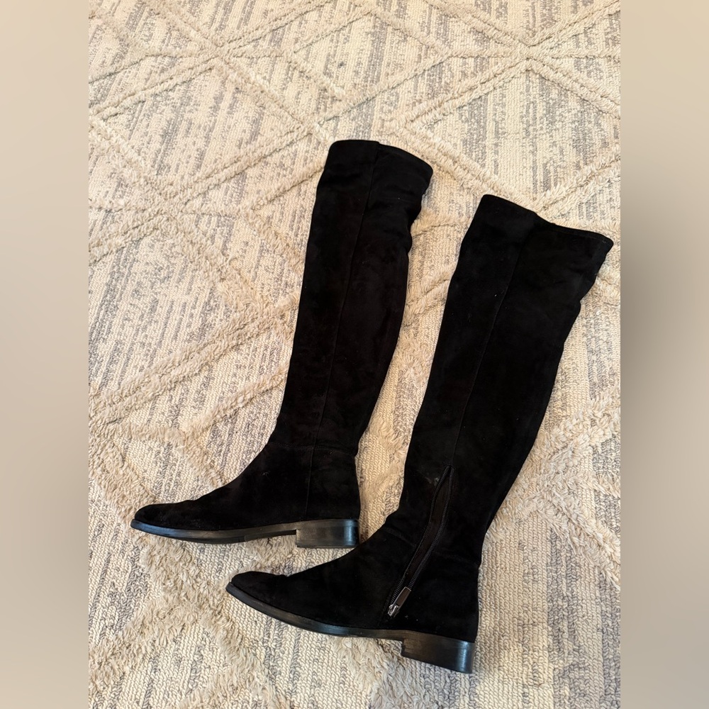 Black Suede Over-the-Knee Women's Boots